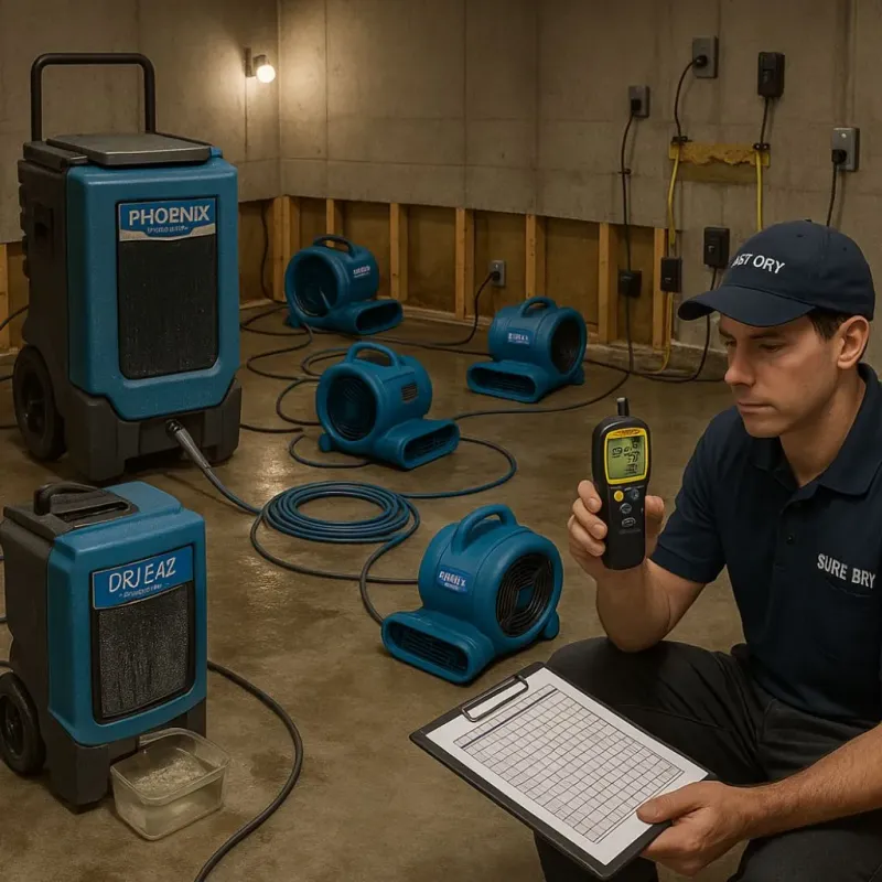Structural Drying and Dehumidification process in Corning, CA